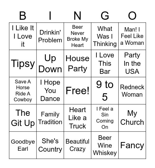 Country Party! Bingo Card