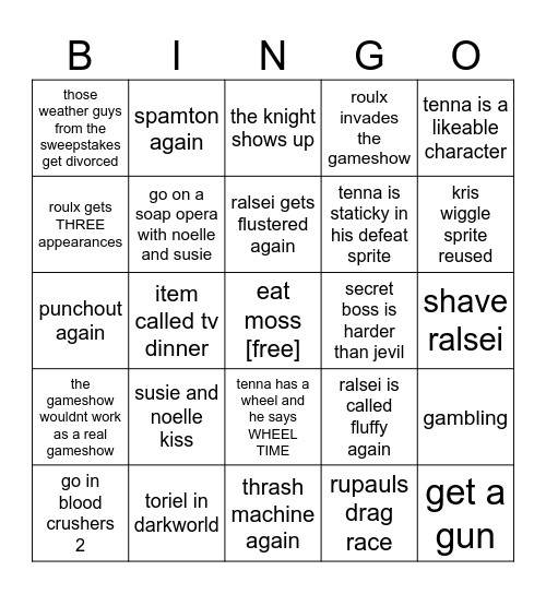 deltarune c3 bingo Card