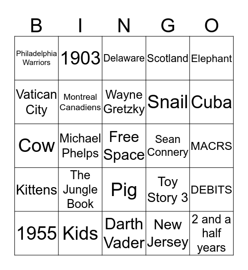 Beta Alpha Psi Round 1 Bingo Card