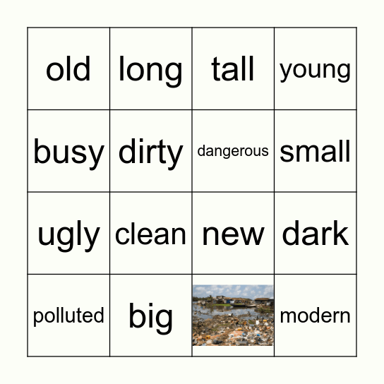 Evironment Bingo Card