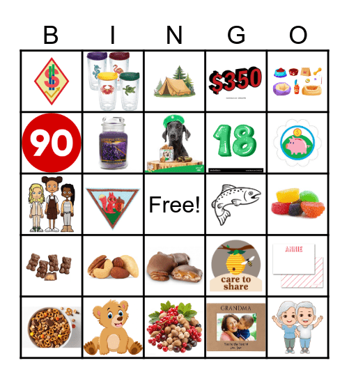 Girl Scout Fall Product 2025 Bingo Card