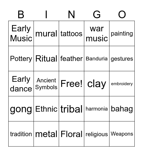 Early Philippine Music And Arts Bingo Card early-philippine-music-and-arts-bingo-card