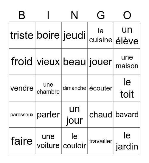 Révision Bingo Card