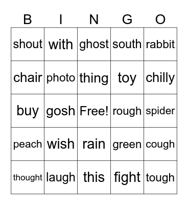 Weird Words in English Bingo Card