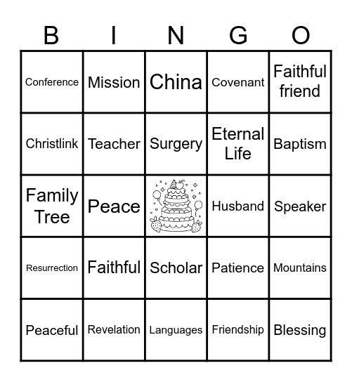 Happy 101st Birthday President Nelson! Bingo Card
