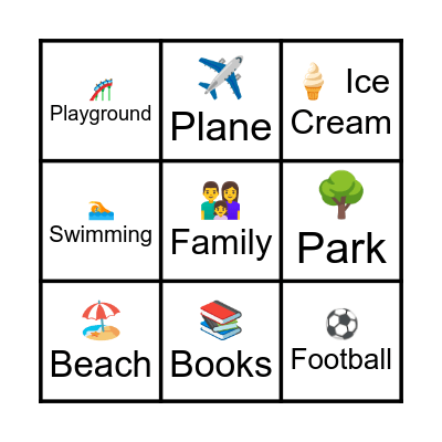 Welcome back! Bingo Card