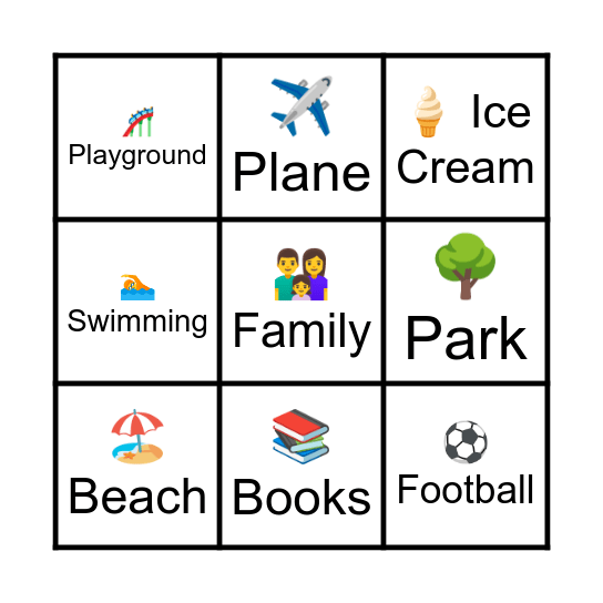 Welcome back! Bingo Card