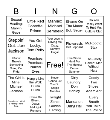 1983 Bingo Card