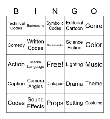 Graded Recitation Bingo Card
