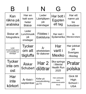 Diakon Bingo Card
