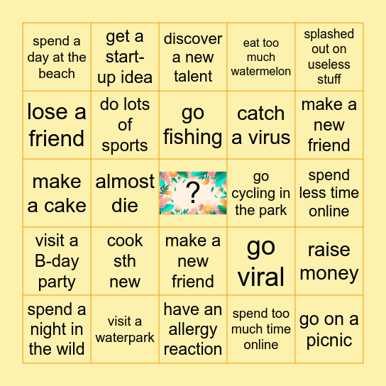 🅓🅘🅓   🅨🅞🅤 ... 🅣🅗🅘🅢   🅢🅤🅜🅜🅔🅡❓ Bingo Card