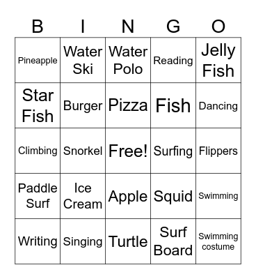 First Day Bingo Card