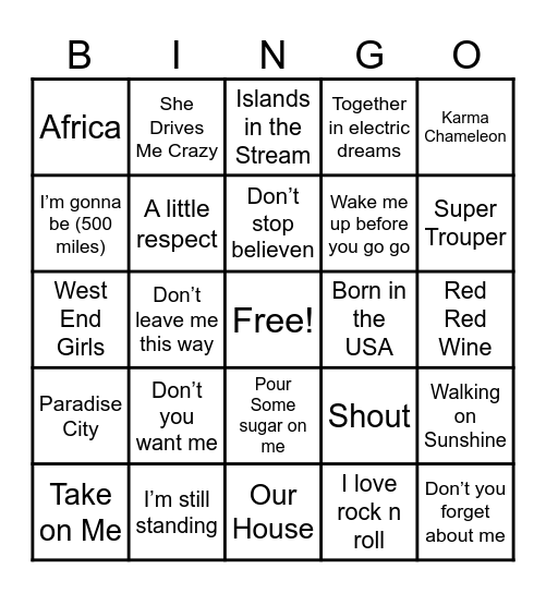 Lions Bingo Card