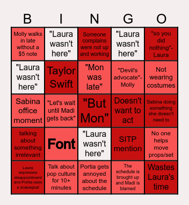 Collective Stagnation Bingo Card