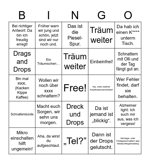 Peters Sprüche-Bingo Card