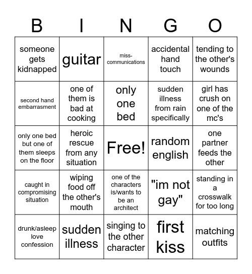 BL Bingo Card