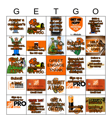 HOME DEPOT Bingo Card