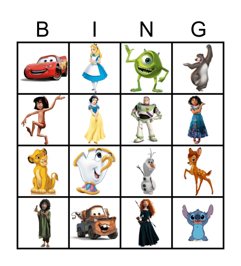 DISNEY Bingo Card
