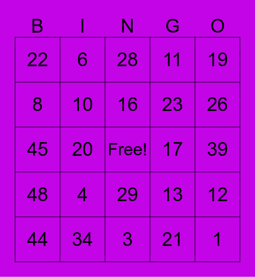 Death to Cancer Bingo Card