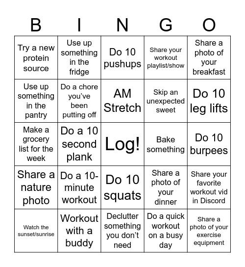 Playing Possum - Week 1 Bingo Card