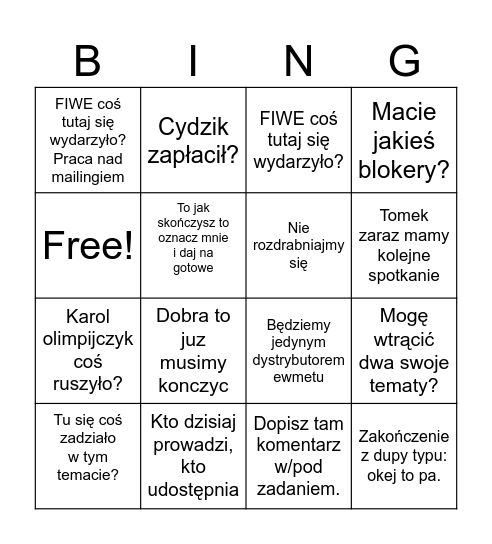 Daily Bingo Card
