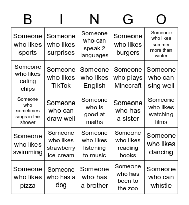 Find Someone Who... Bingo Card
