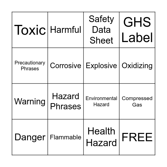 GHS Bingo Card