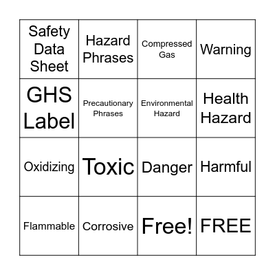 GHS Bingo Card