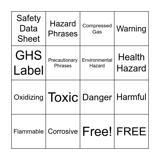 GHS Bingo Card