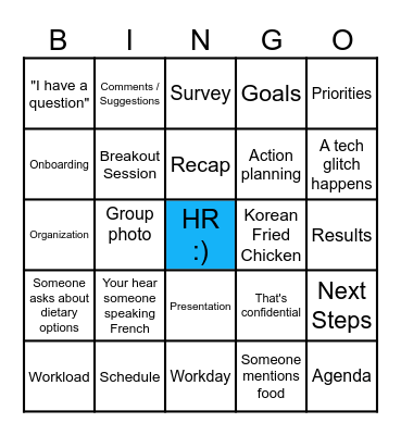 HR Retreat Bingo Card