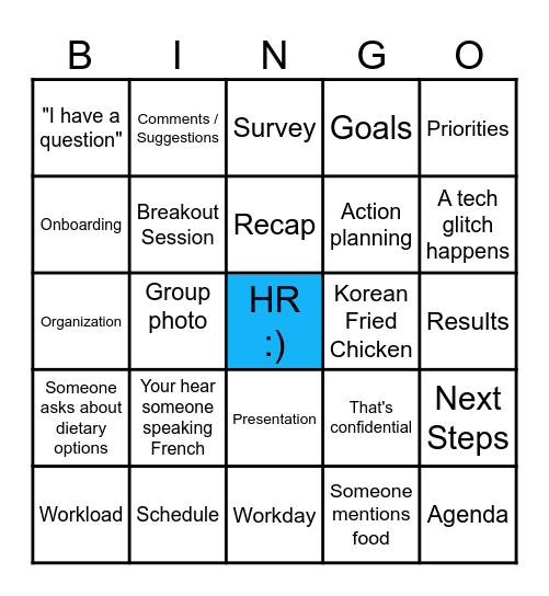 HR Retreat Bingo Card