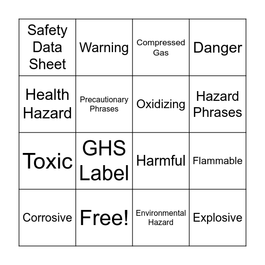 GHS Bingo Card