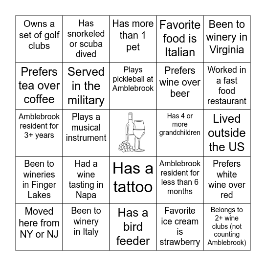 Make New Friends Bingo Card