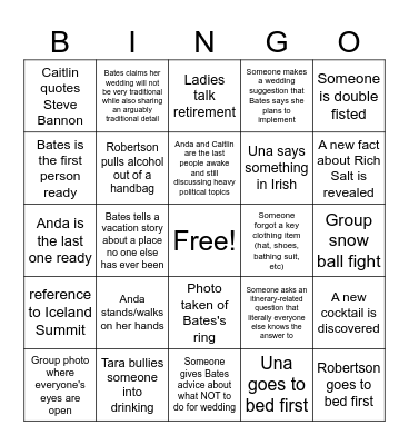 Jenny's Bridal Bingo! Bingo Card
