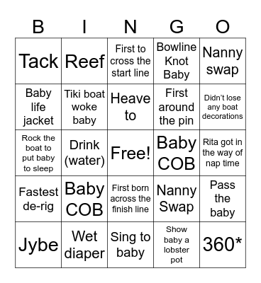 Sailing into Motherhood Bingo Card
