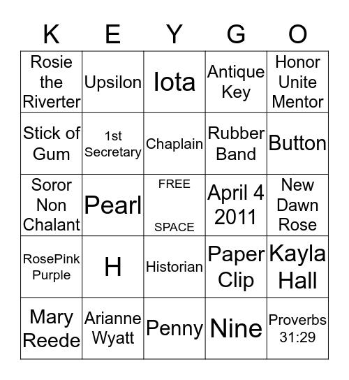 "BINGO with a TWIST" Bingo Card