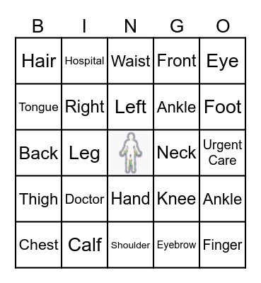 Human Body Bingo Card