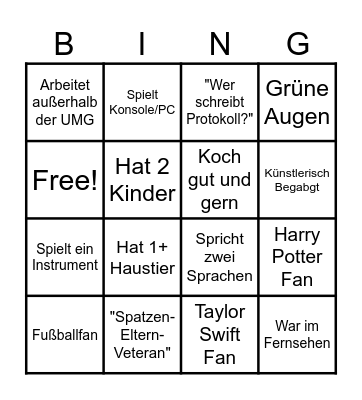 Spatzenbingo Card