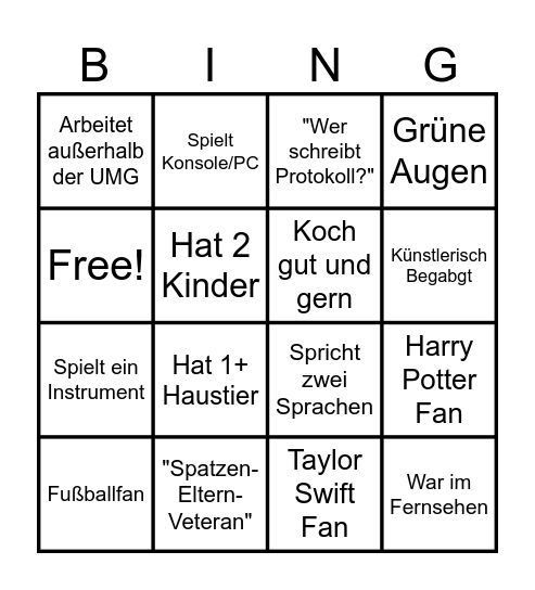 Spatzenbingo Card