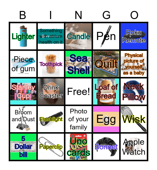 Scavenger Hunt Bingo Card