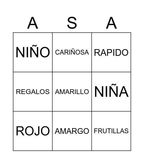 ARSUSTIVOS Bingo Card