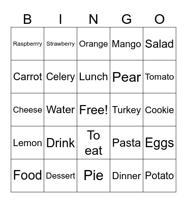 French Food Bingo Card