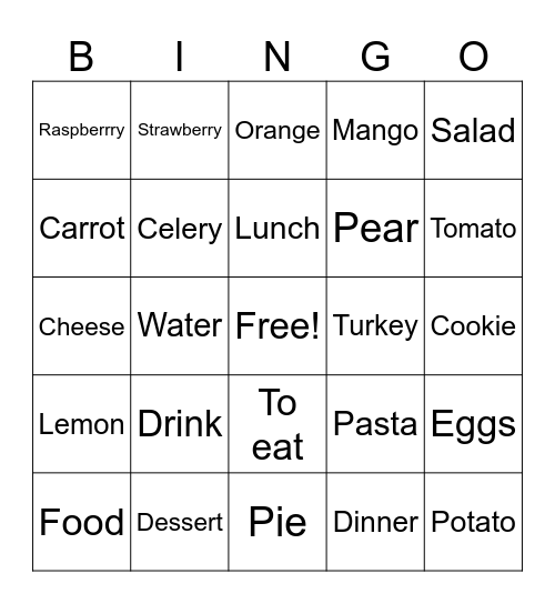 French Food Bingo Card