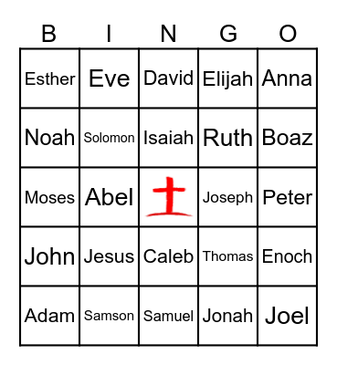 Bible CJoharacter BINGO Card