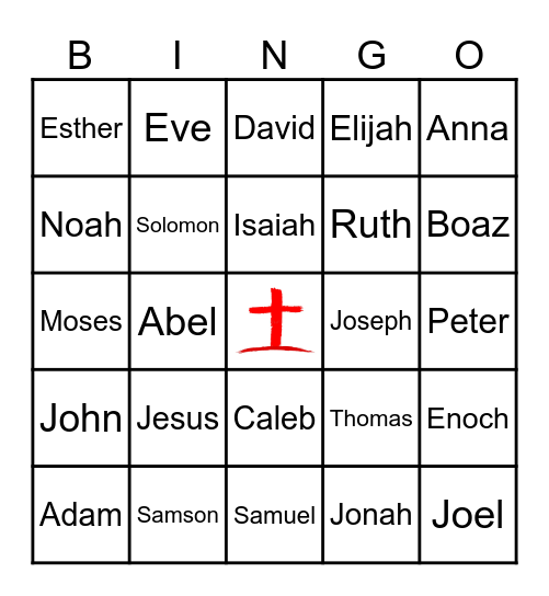Bible CJoharacter BINGO Card