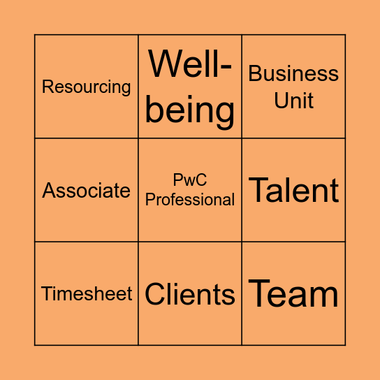 Pwc Tax Private Bingo! Bingo Card