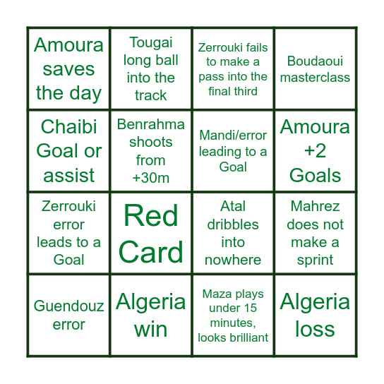 Algeria vs Guinea Bingo Card