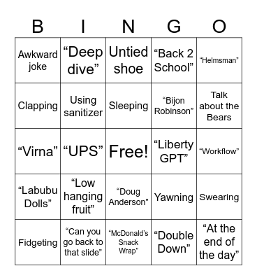 2025 WC Central Leadership Meeting Bingo Card