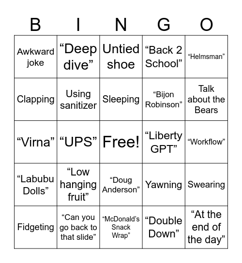 2025 WC Central Leadership Meeting Bingo Card