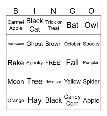 Autumn Bingo Card